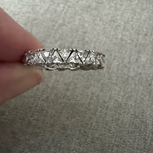 2.80 Ct Trillion cut Eternity Anniversary Band Wedding Ring - Picture 2 of 6